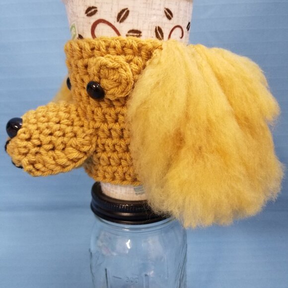 Golden Cocker Spainel  Dog Crochet  Handmade Cup Cozy Holder Gifts by Bren - Picture 4 of 5